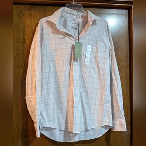 NWT Goodfellow & Co Men's Light Gray Plaid Shirt L